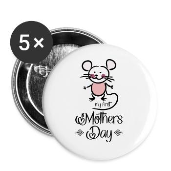 Fête des Mères - Lot de 5 grands badges (56 mm) - blanc - Devant