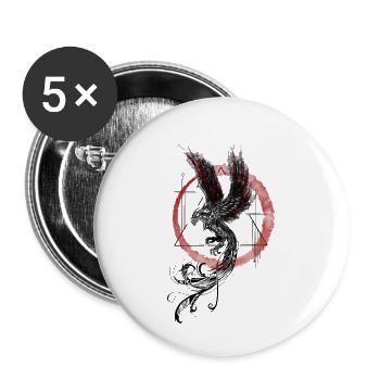 FIRE-HAZARDOUS - Buttons large 2.2''/56 mm (5-pack) - white - Front