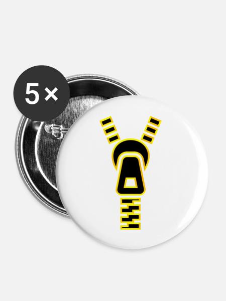 Reißverschluss VON - Buttons groß 56 mm (5er Pack) - Weiß