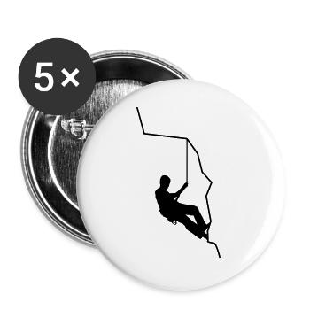 Mann in der Wand - Buttons groß 56 mm (5er Pack) - Weiß - Vorne