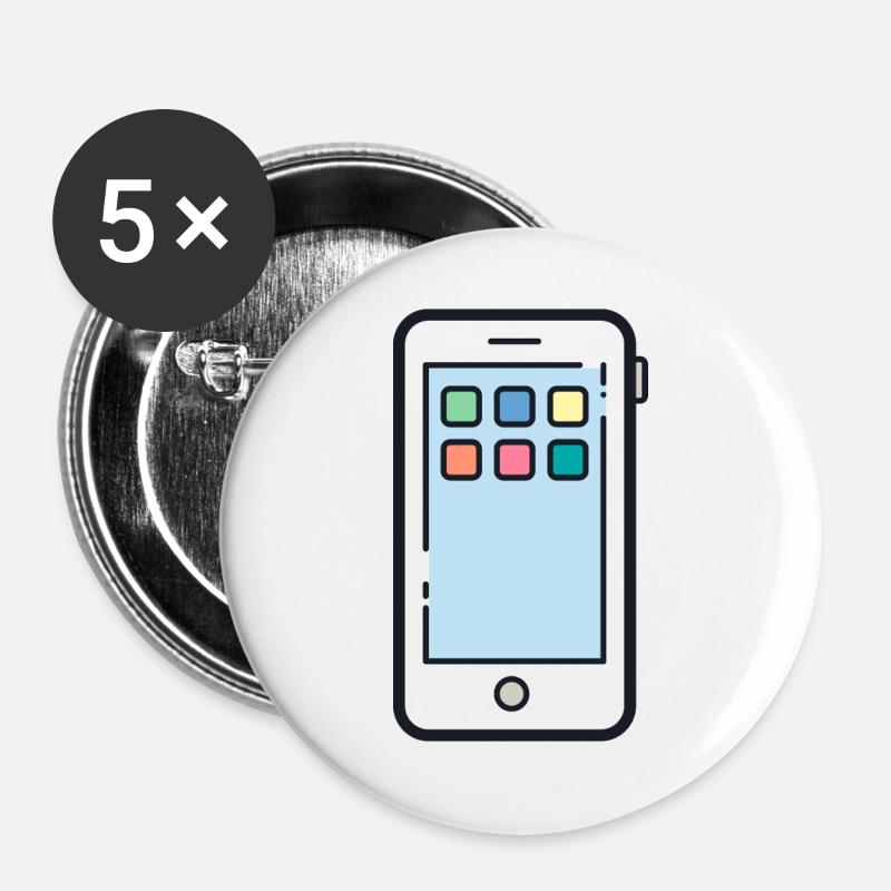cellular - Buttons large 2.2''/56 mm (5-pack) - white