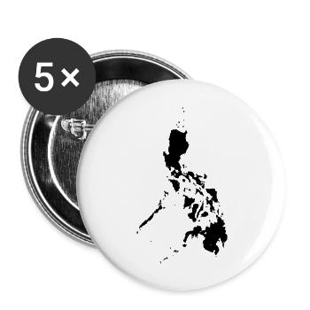 Philippines carte - Plott - Lot de 5 grands badges (56 mm) - blanc - Devant