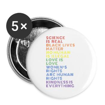 LGBT Gay Pride Homosexuality - Buttons large 2.2''/56 mm (5-pack) - white - Front