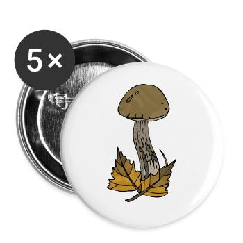 Mushroom - Buttons large 2.2''/56 mm (5-pack) - white - Front