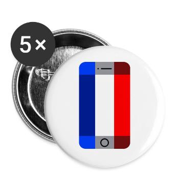 France blue white red Flag Smartphone - Buttons large 2.2''/56 mm (5-pack) - white - Front