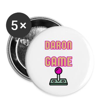 Je suis un Daron Dans dans le Game - Humour Papa - Lot de 5 grands badges (56 mm) - blanc - Devant