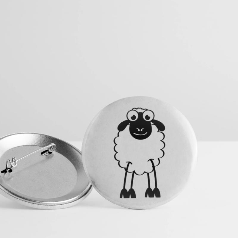 Schafe, weiße oder schwarze Schafe. Träumen oder schlafen Buttons groß 56 mm (5er Pack)