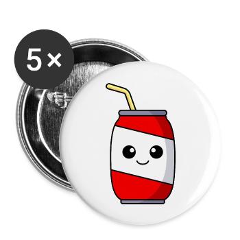 Softdrink Comic - Buttons groß 56 mm (5er Pack) - Weiß - Vorne