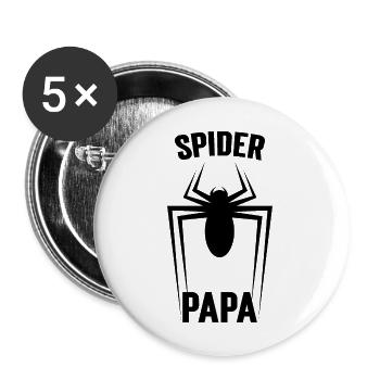 Spider Papa - Lot de 5 grands badges (56 mm) - blanc - Devant