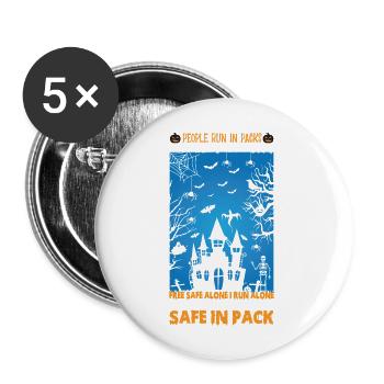 Halloween Hemd - Buttons groß 56 mm (5er Pack) - Weiß - Vorne