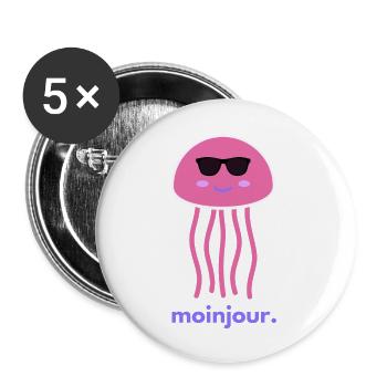 moinjour.zwei - MoinJour 2 - Buttons groß 56 mm (5er Pack) - Weiß - Vorne