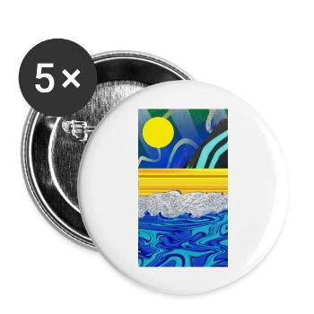 sea,sand,sky,sun graffiti landscape - Buttons large 2.2''/56 mm (5-pack) - white - Front