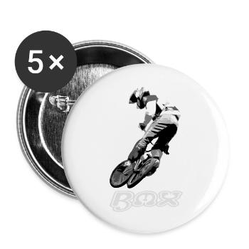 bmx race racing mountain bike motocross - Buttons large 2.2''/56 mm (5-pack) - white - Front