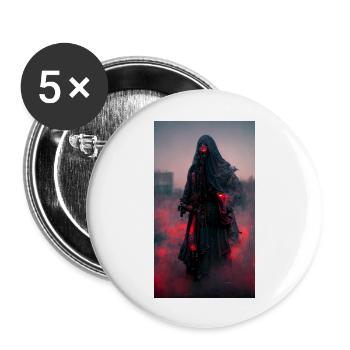 Red Grim reaper - Buttons large 2.2''/56 mm (5-pack) - white - Front