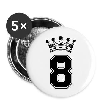 8 krone - Buttons groß 56 mm (5er Pack) - Weiß - Vorne