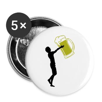 MARIÉ ET MARIÉE - Lot de 5 grands badges (56 mm) - blanc - Devant