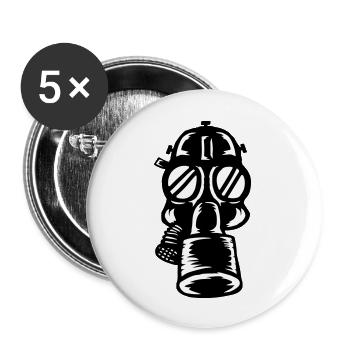Conception de masque à gaz à filtre rétro - Lot de 5 grands badges (56 mm) - blanc - Devant