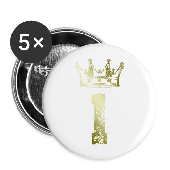 1 number crown - Buttons large 2.2''/56 mm (5-pack) - white - Front
