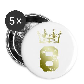 8 Zahl Krone - Buttons groß 56 mm (5er Pack) - Weiß - Vorne