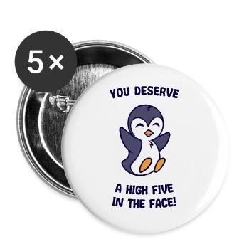 Déclaration humoristique Sweet Penguin Bird Animal Arctic - Lot de 5 grands badges (56 mm) - blanc - Devant