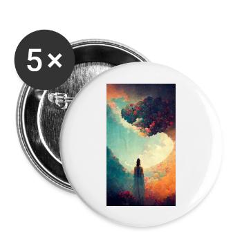 Friede - Buttons groß 56 mm (5er Pack) - Weiß - Vorne