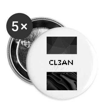 clean - Buttons groß 56 mm (5er Pack) - Weiß - Vorne