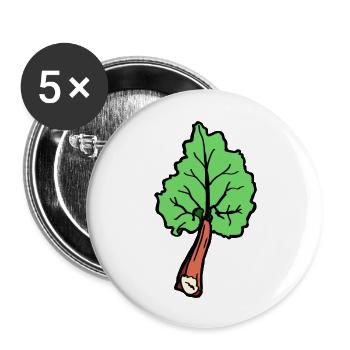 Rhubarb Vegetable Leaf Fun Gift Idea Garden - Buttons large 2.2''/56 mm (5-pack) - white - Front