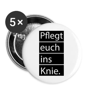 Pflegt euch ins Knie - Buttons groß 56 mm (5er Pack) - Weiß - Vorne