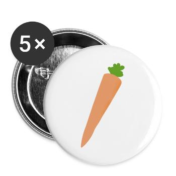 Carotte Carotte Légumes Santé Vegan Cadeau Végétalien - Lot de 5 grands badges (56 mm) - blanc - Devant