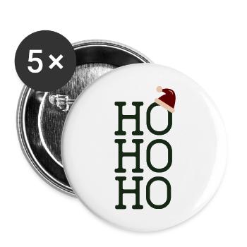 Christmas HoHoHo Santa Claus Beanie Gift - Buttons large 2.2''/56 mm (5-pack) - white - Front