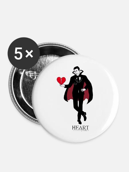 Heartbreaker Vampire - Buttons large 2.2''/56 mm (5-pack) - white