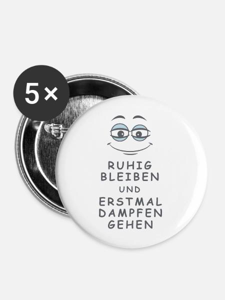 Dampfen gehen - Buttons groß 56 mm (5er Pack) - Weiß