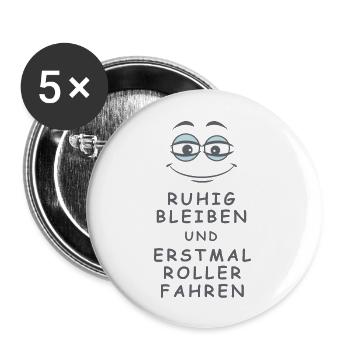 Roller fahren - Buttons groß 56 mm (5er Pack) - Weiß - Vorne
