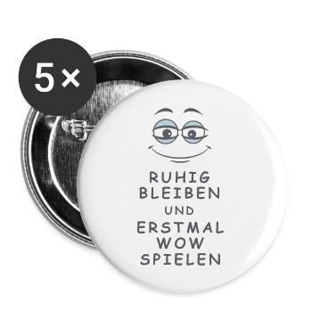 WOW spielen - Buttons groß 56 mm (5er Pack) - Weiß - Vorne