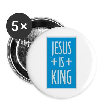 jesus is king Zitat - Buttons groß 56 mm (5er Pack) - Weiß - Vorne