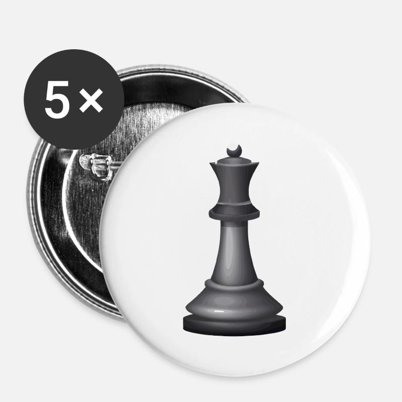 Chess Master Chess Player Chess Piece - Buttons large 2.2''/56 mm (5-pack) - white