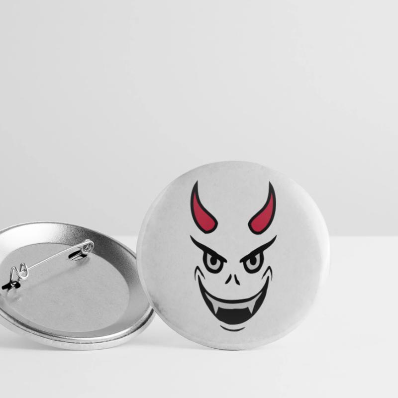 Evil Devil Face Design Buttons large 2.2''/56 mm (5-pack)