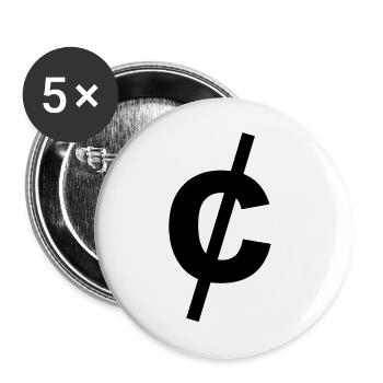 Cent Domains - Buttons large 2.2''/56 mm (5-pack) - white - Front