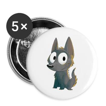 Kelpie fawn - Lot de 5 grands badges (56 mm) - blanc - Devant