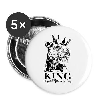 BORDER TERRIER King Dog Disant Chiens Wilsigns - Lot de 5 grands badges (56 mm) - blanc - Devant