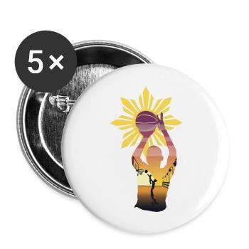 Philippines Filipino Flag Basketball I Cadeau - Lot de 5 grands badges (56 mm) - blanc - Devant