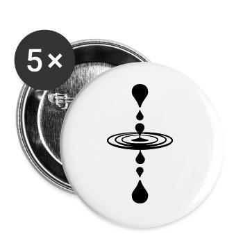 Mirror drop of water - Buttons large 2.2''/56 mm (5-pack) - white - Front