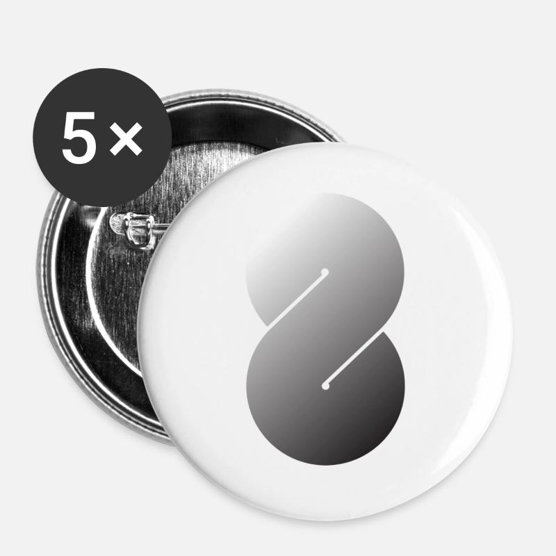 S - Buttons large 2.2''/56 mm (5-pack) - white