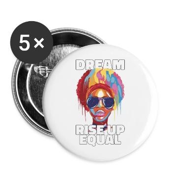 Mois de l’histoire des Noirs Cadeau afro-américain - Lot de 5 grands badges (56 mm) - blanc - Devant