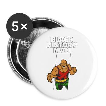 Black history month Hero Gift - Buttons large 2.2''/56 mm (5-pack) - white - Front