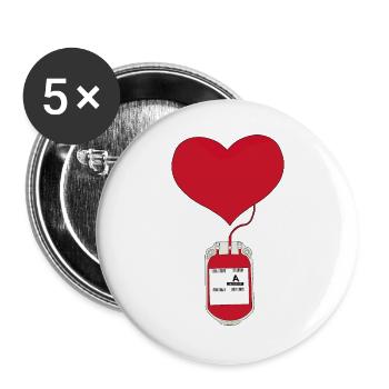Donner du sang est un acte d’amour - Lot de 5 grands badges (56 mm) - blanc - Devant