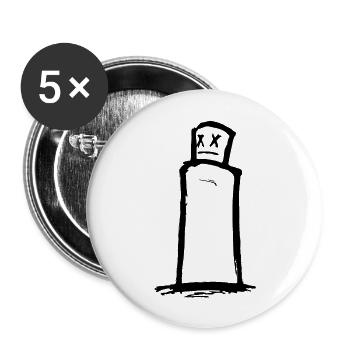 suedflair - Dosenblick - Buttons groß 56 mm (5er Pack) - Weiß - Vorne