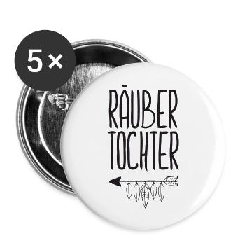 Räubertochter - Buttons groß 56 mm (5er Pack) - Weiß - Vorne