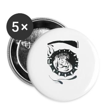 Fish eye - Lot de 5 grands badges (56 mm) - blanc - Devant