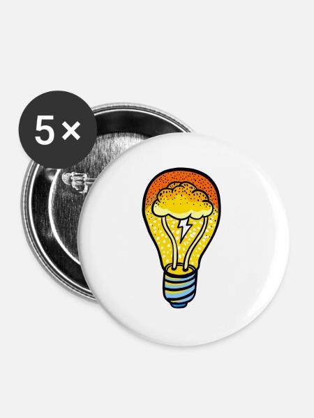 Eco Cloud Glühbirne - Buttons groß 56 mm (5er Pack) - Weiß